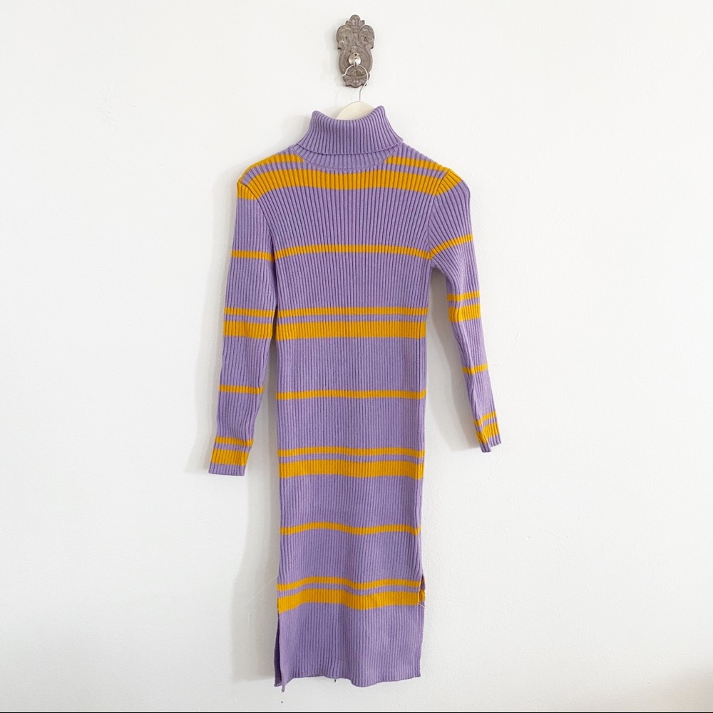 Moon River Striped Lavender Julissa sweater Dress - Picture 2 of 5